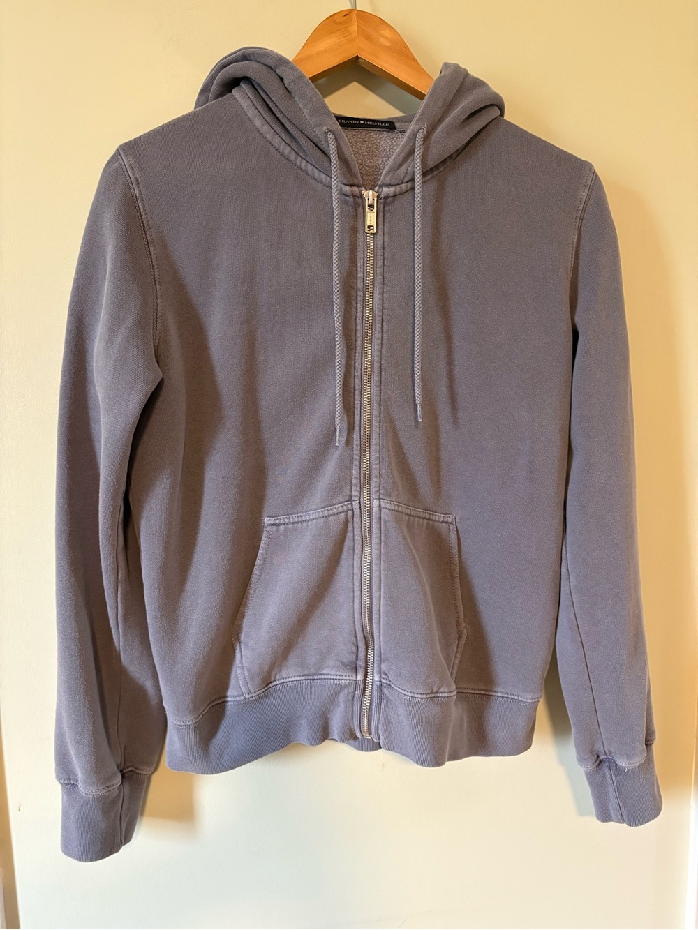 Brandy Melville Hoodie Sweatshirt Jacket Garment Dyed Mauve